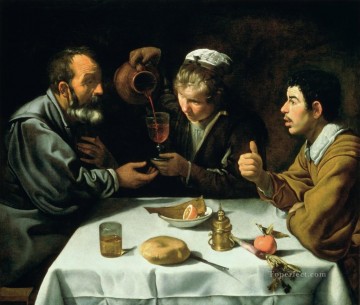 ディエゴ・ベラスケス Painting - 食卓につく農民たち ディエゴ・ベラスケス